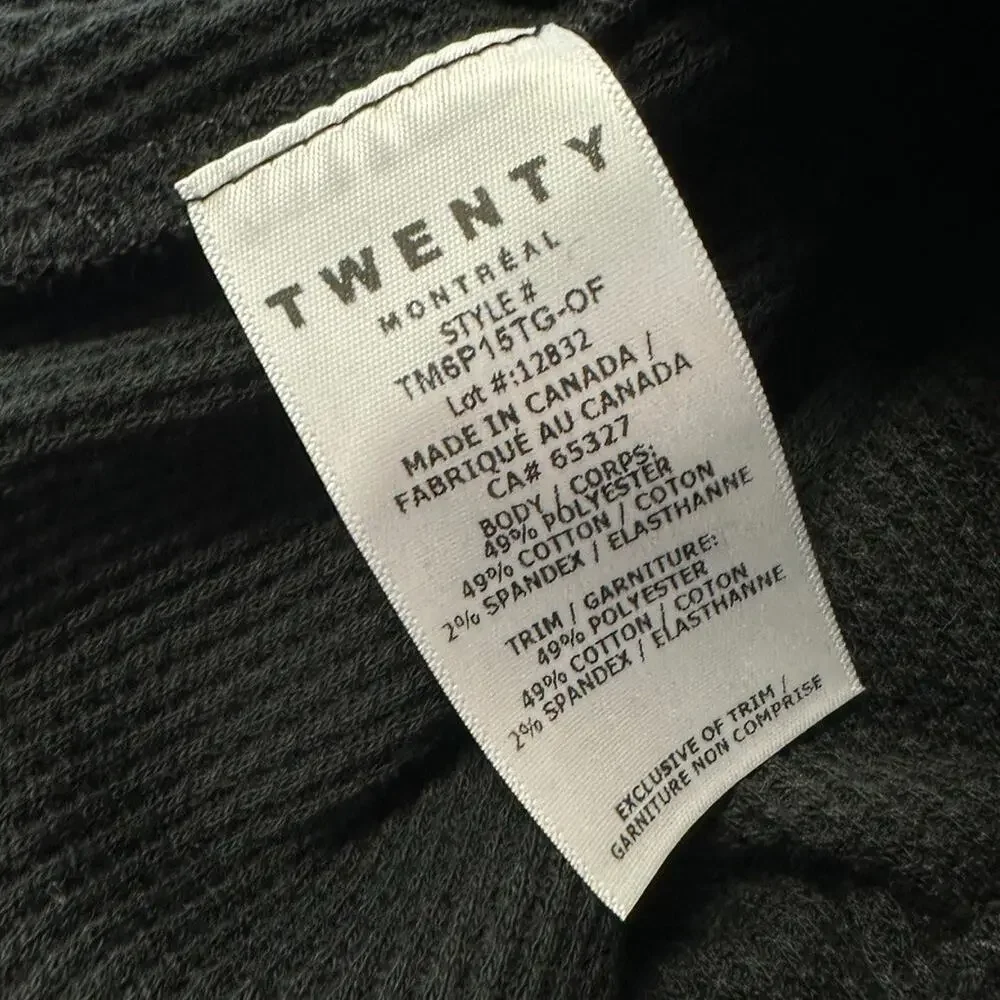 New Twenty Montreal Black Everest Thermal Joggers Waffle Knit Pants Mens Size XL